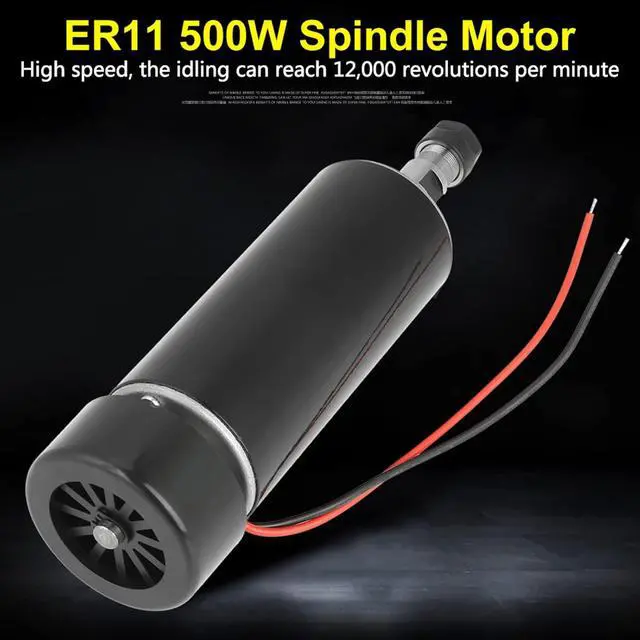 Alt view image 6 of 7 - 500W CNC Spindle Motor 12000RPM ER11 100VDC High Speed for PCB Carving Drilling Solid Wood DIY Engraving Accessories