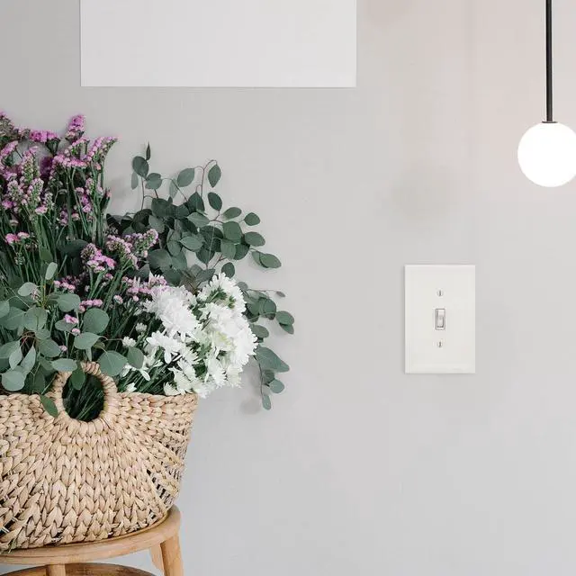 Alt view image 7 of 7 - Questech Decor Single Toggle Insulated Light Switch Cover, 1-Gang Electrical Wall Plate, Single Switch Standard Size Receptacle Cover, Decorative Cornice Design, White
