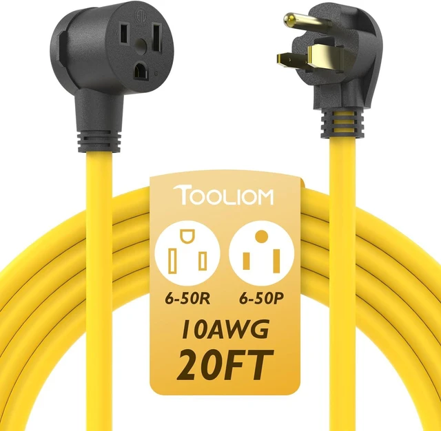 Main image of TOOLIOM 30A 10AWG 20FT Welder Extension Cord 6-50P to 6-50R Heavy Duty Power Extension Cord for Welding Machines with ETL Approved