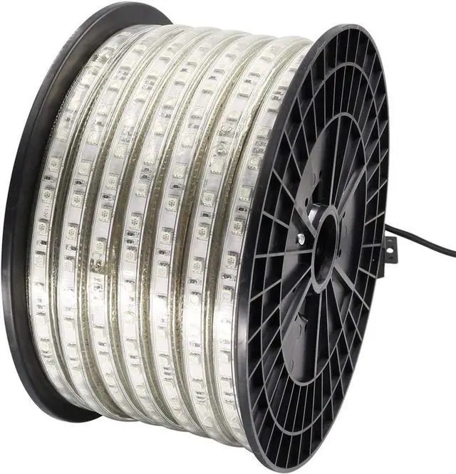 Main image of 5050-60 Type AC 110-120V LED Strip Lights, Flexible/Waterproof/Dimmable/Multi-Modes LED Rope Light + 23 Keys Remote for Home/Garden/Building Decoration (65.6ft/20m, Warm White 3500K)