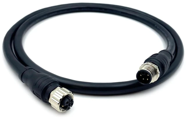 Alt view image 2 of 7 - M12 5 pin L Code Rail Transit Power Connector Cable, M12 5Pins L-Code Male to Female Straight Sensor Molding Cable Female to Male Electrical PVC Cable 16A/60V 16AWG (3.28ft/1Meter)