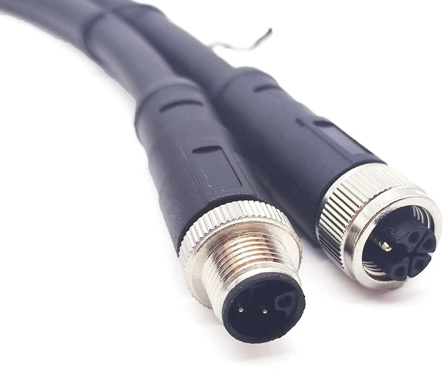 Alt view image 7 of 7 - M12 5 pin L Code Rail Transit Power Connector Cable, M12 5Pins L-Code Male to Female Straight Sensor Molding Cable Female to Male Electrical PVC Cable 16A/60V 16AWG (3.28ft/1Meter)
