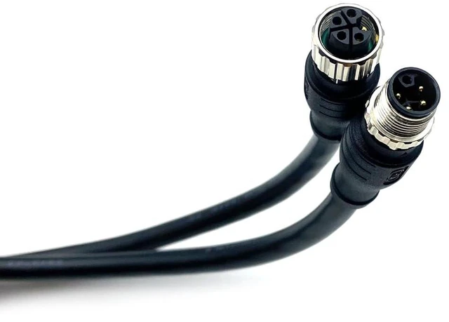 Main image of M12 5 pin L Code Rail Transit Power Connector Cable, M12 5Pins L-Code Male to Female Straight Sensor Molding Cable Female to Male Electrical PVC Cable 16A/60V 16AWG (3.28ft/1Meter)