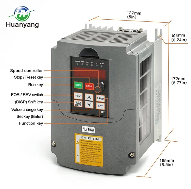 Alt view image 2 of 7 - VFD 220V 3.0KW 4hp Variable Frequency Drive CNC VFD Motor Drive Inverter Converter for Spindle Motor Speed Control HUANYANG HY-Series(3.0KW, 220V)