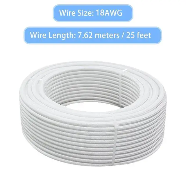 Alt view image 5 of 7 - 18 Gauge 2 Conductor High Temperature Wire 25Ft, -76-932 18 AWG Mica Fiberglass 2 Core Copper Wire Insulated Heat Resistant High Temp Flexible Cable for Lamp Boiler Heater Kiln