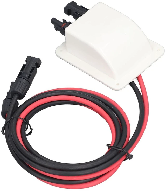 Alt view image 6 of 7 - Solar Cable Entry Gland Box, IP67 Waterproof Dual Port Roof Cable Pass Through for RV Boat ABS Housing with 10AWG Tinned Copper 2m Wire Prewired 1 Pack