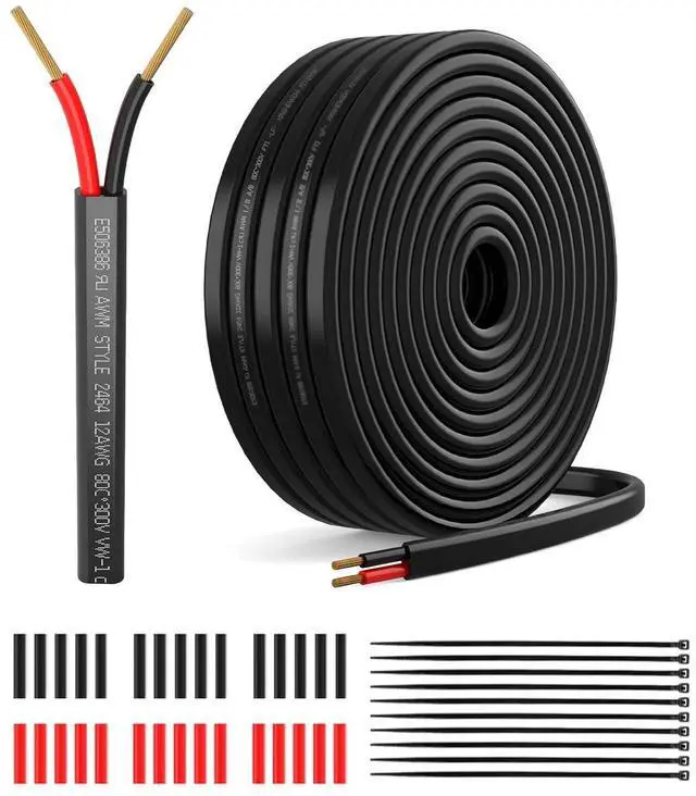 Main image of 16 Gauge Wire 2 Conductor Electrical Wire, 16/2 Low Voltage Landscape Wire, Tinned Copper Outdoor Direct Burial Cord, UV Resistant Flexible Cable for Automotive Marine LED Strips - 50FT