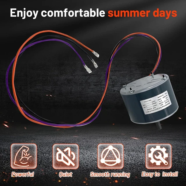 Alt view image 6 of 6 - 68J97 Condenser Fan Motor Compatible with Lennox 10ACB24-10 10ACB30-10 10ACB18-10 10ACB36-10 10ACB48-10 Emerson K55HXDFM-6844 1/6 HP 1075RPM 208-230V 60HZ