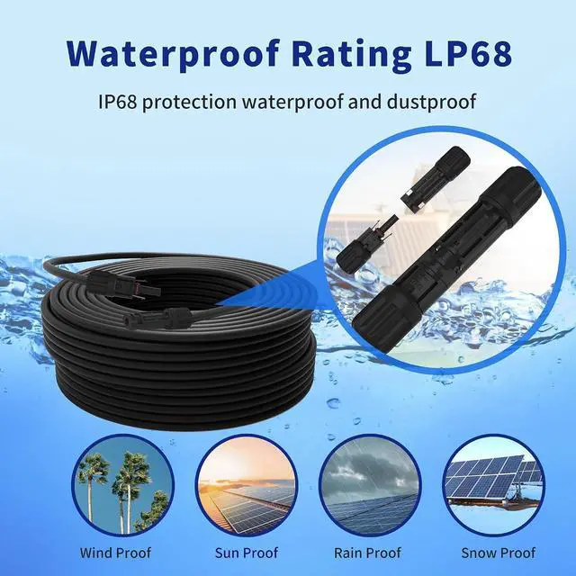 Alt view image 4 of 7 - Solar Extension Cable 10 Gauge Panels Wire 328Ft 10AWG (6mm²) PV Wire SJZSUNRUN Tinned Copper Wire for Outdoor Automotive, RV Boat Marine Panel, 328Ft (100m) Black