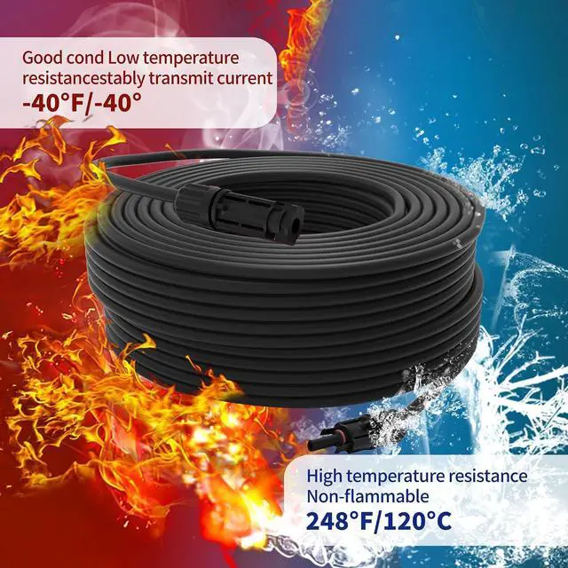 Alt view image 5 of 7 - Solar Extension Cable 10 Gauge Panels Wire 328Ft 10AWG (6mm²) PV Wire SJZSUNRUN Tinned Copper Wire for Outdoor Automotive, RV Boat Marine Panel, 328Ft (100m) Black