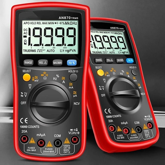 Alt view image 2 of 7 - AN870 Digital Multimeter With NCV Detection, True RMS AC DC Voltage Tester, Backlit Display For Dark Areas, Silicone Protective Cover, Electrical Repair Tool(green)