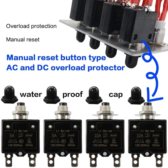 Alt view image 4 of 6 - IZTOSS Oxidation-Resistant Aluminium 4 Gang ON-Off Ignition Push Button Switch Panel with Reset Circuit Breakers Quick Connect Terminals for Yacht RV Boat Truck Marine