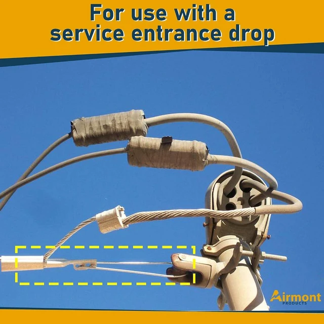 Alt view image 3 of 5 - (2 Pack) Airmont Products, Aluminum Wedge Clamp, ACSR Range 4-1/0, Stainless Steel Ball Handle, Service Drop Cable Clamp, Tighten Sagging Cables, Aluminum Wedge and Shell, Reduce Strain on Conductors