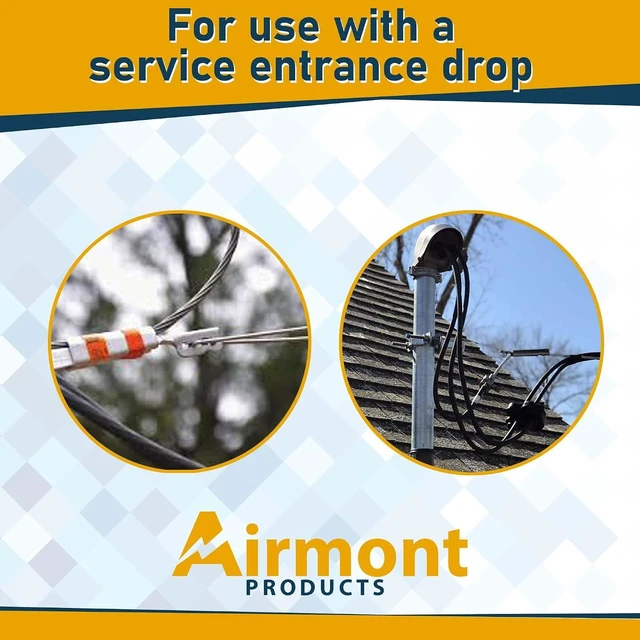 Alt view image 4 of 5 - (2 Pack) Airmont Products, Aluminum Wedge Clamp, ACSR Range 4-1/0, Stainless Steel Ball Handle, Service Drop Cable Clamp, Tighten Sagging Cables, Aluminum Wedge and Shell, Reduce Strain on Conductors