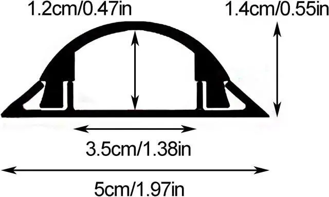 Alt view image 2 of 7 - Cord Covers for Wires on Floor Self-Adhesive Cord Hider Wire Cover Curved for Walls and Floors in Homes and Offices Prevent Cable Trips(Gold,1.4x5cm/0.6x2in)