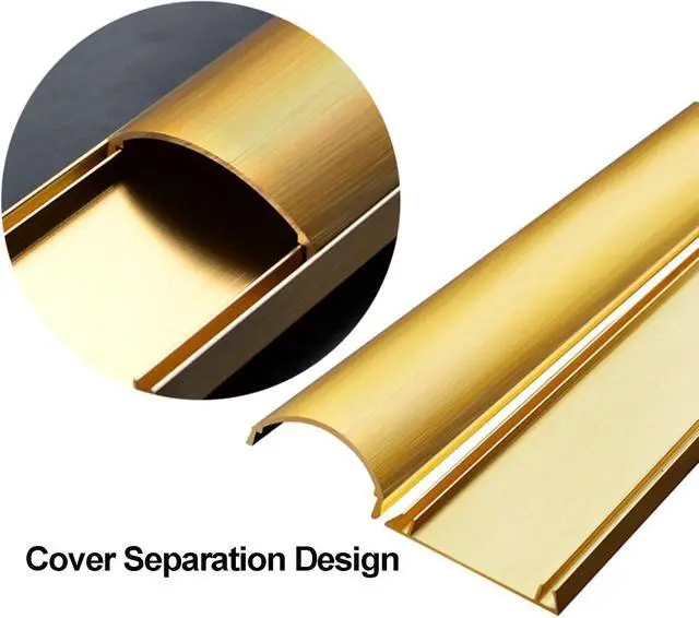 Alt view image 3 of 7 - Cord Covers for Wires on Floor Self-Adhesive Cord Hider Wire Cover Curved for Walls and Floors in Homes and Offices Prevent Cable Trips(Gold,1.4x5cm/0.6x2in)