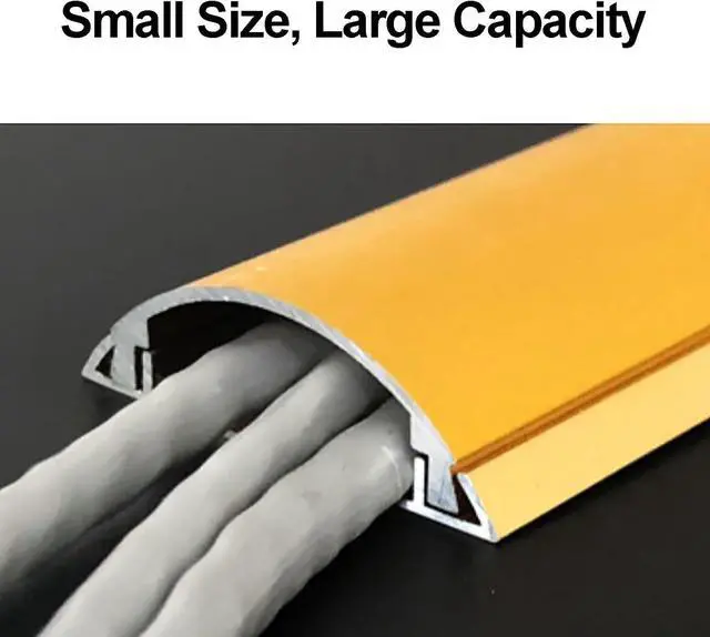 Alt view image 7 of 7 - Cord Covers for Wires on Floor Self-Adhesive Cord Hider Wire Cover Curved for Walls and Floors in Homes and Offices Prevent Cable Trips(Gold,1.4x5cm/0.6x2in)