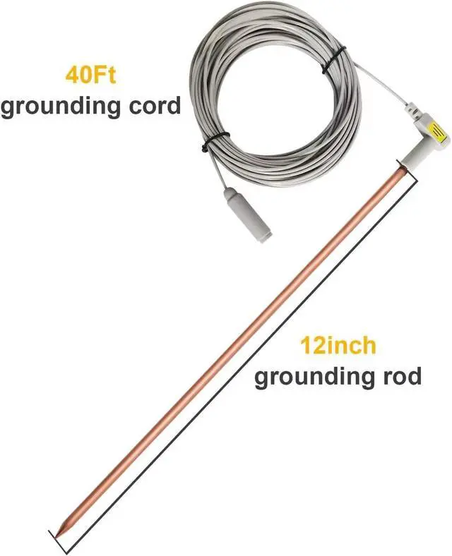 Alt view image 4 of 7 - Grounding Rod with 40ft Wire, Connects Your Body to the Earth, Great to Use with Earthing Sheet, Grounding Mat, Pillowcase, Pad (Pure Copper)