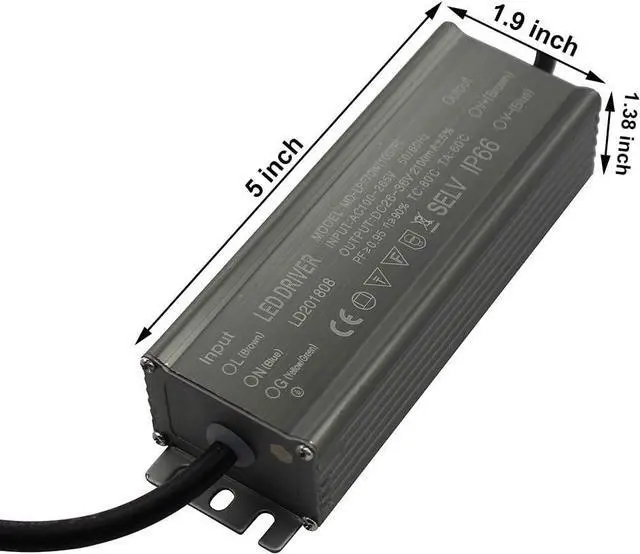 Alt view image 3 of 7 - Aluminium IP66 70W LED Driver 2100mA (Constant Current Output) / DC 26-36V (Voltage Output) / AC 100-265V (input votage) Waterproof Power Supply Lighting Transformer Drivers Ballast