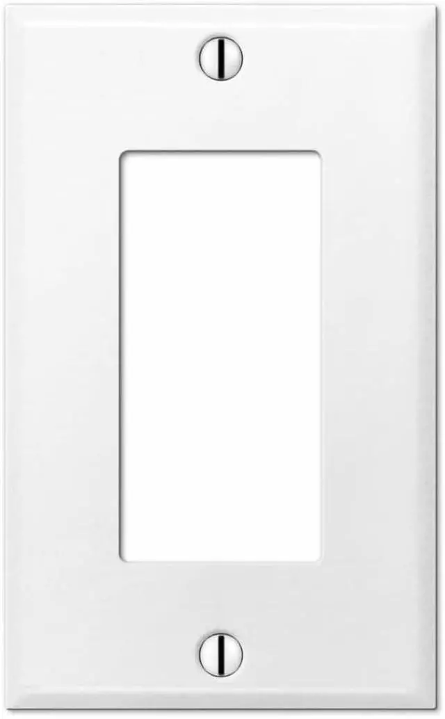 Alt view image 2 of 7 - OVERSIZED 1 Gang Decora - Rocker Wall Plate - Metal Wall Plate for Decora Style Light Switches, GFCI, Electrical Plug Outlets, Steel Painted White, (MADE IN USA) 5.5 x 3.5 Inches - 10 Pack