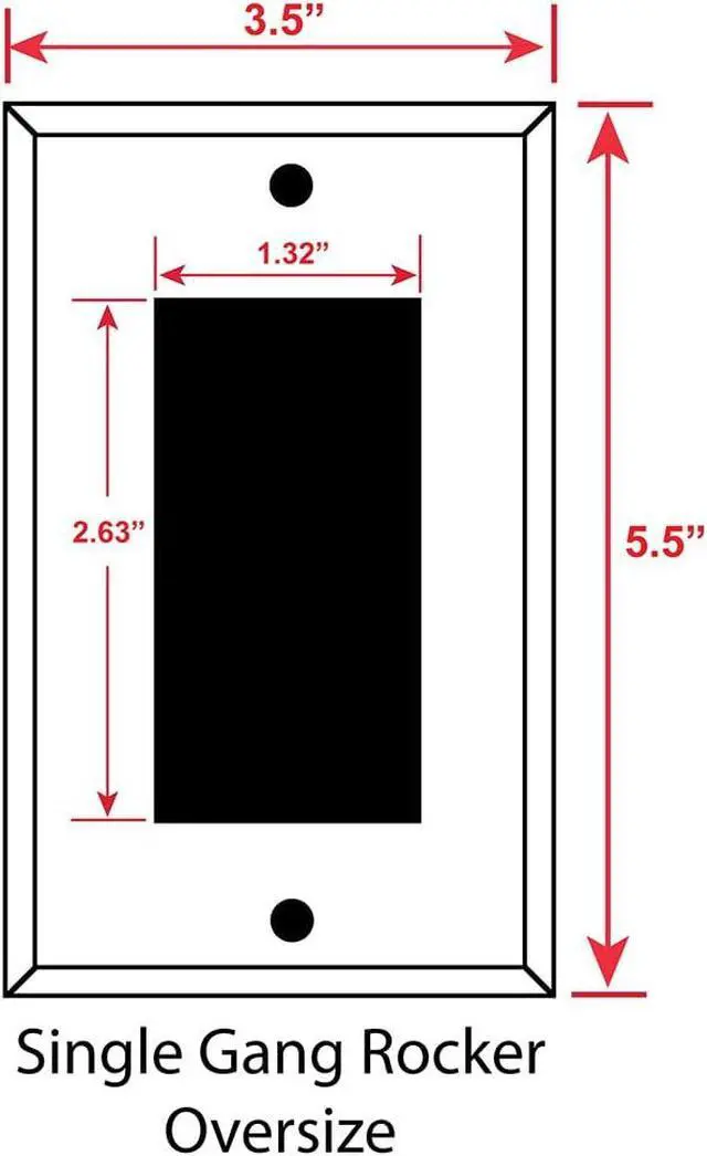 Alt view image 6 of 7 - OVERSIZED 1 Gang Decora - Rocker Wall Plate - Metal Wall Plate for Decora Style Light Switches, GFCI, Electrical Plug Outlets, Steel Painted White, (MADE IN USA) 5.5 x 3.5 Inches - 10 Pack