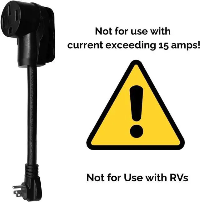 Alt view image 2 of 7 - Inteset NEMA 5-15P to 14-50R 12in EV Adaptor Cord for use with Variable Amperage Portable EV Chargers Only (not for RVs)