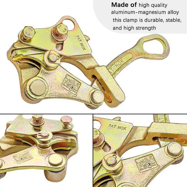 Alt view image 3 of 7 - Luomorgo 3 Ton Cable Grip Puller Wire Grip Rope Jaw Cable Puller Tool for Wire Rope, Pulling 6613 Lbs