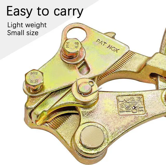 Alt view image 5 of 7 - Luomorgo 3 Ton Cable Grip Puller Wire Grip Rope Jaw Cable Puller Tool for Wire Rope, Pulling 6613 Lbs
