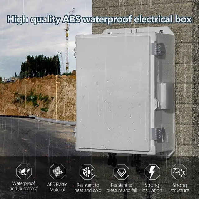 Alt view image 2 of 6 - ABS Electrical Enclosure Box with Power Outlet & Thermostat, Ventilated Design for Heat Dissipation, Indoor & Outdoor Use (18.3" H* 12.7" L* 6.5" W)