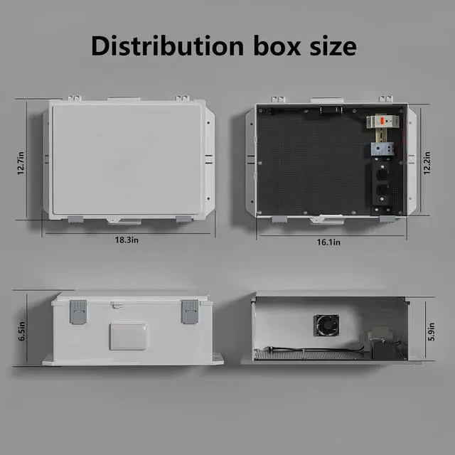 Alt view image 4 of 6 - ABS Electrical Enclosure Box with Power Outlet & Thermostat, Ventilated Design for Heat Dissipation, Indoor & Outdoor Use (18.3" H* 12.7" L* 6.5" W)