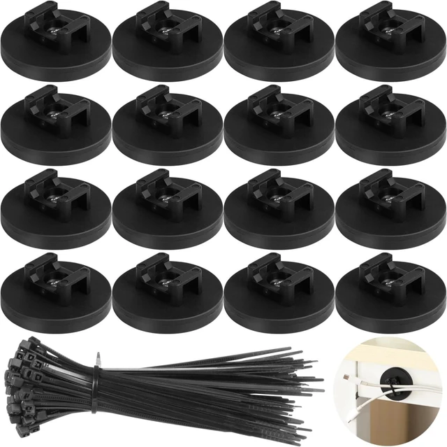 Main image of Magnetic Cable Zip Tie Mounts, 20 Pcs Magnets with 100 Pcs Cable Zip Ties, Multipurpose Magnetic Cable Holder for Cable Management, Wire Management Bases, Wire Cable Clips