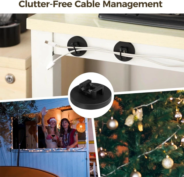Alt view image 6 of 6 - Magnetic Cable Zip Tie Mounts, 20 Pcs Magnets with 100 Pcs Cable Zip Ties, Multipurpose Magnetic Cable Holder for Cable Management, Wire Management Bases, Wire Cable Clips