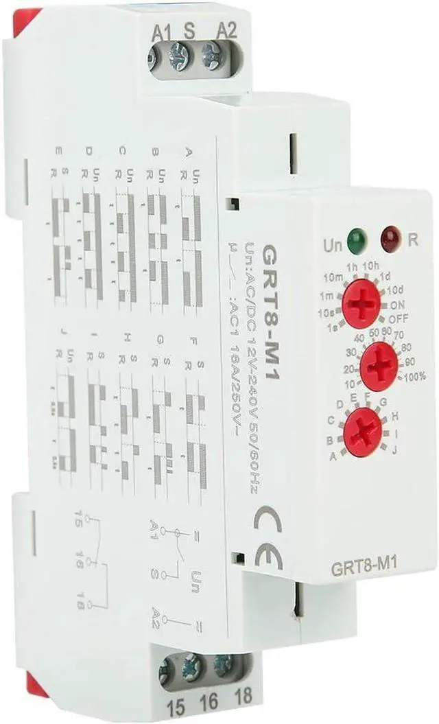 Main image of Delay Time Relay DIN Rail Timer Relay 0.1s to 10 Days Multifunction Cycle Controller 12V 24V 110V 240V AC DC Industrial Control