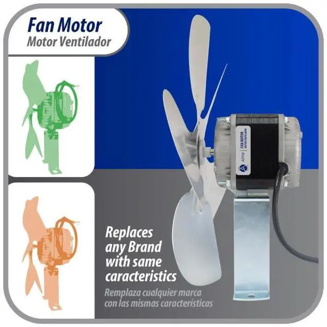Alt view image 7 of 7 - Appli Parts APFM-341E 34W Refrigeration Condenser and Evaporator Motor 115V 60Hz 1.5A 1450rpm Includes Base and 12in Aluminum Fan Blade CCW Shaft end Universal fit