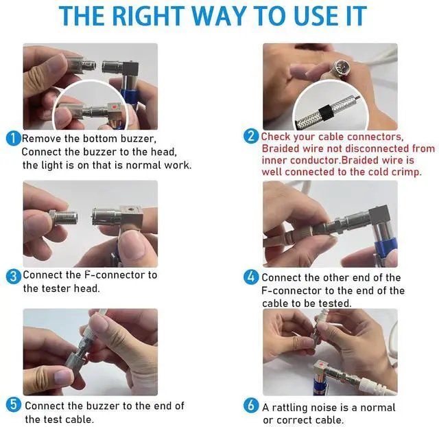Alt view image 4 of 7 - Pocket Continuity Tester(Tracer) and Toner, with Light&Buzzer, Voltage Toner and Barrel Connector Bundle for Testing Coax Cable, RG6, RG59, CATV