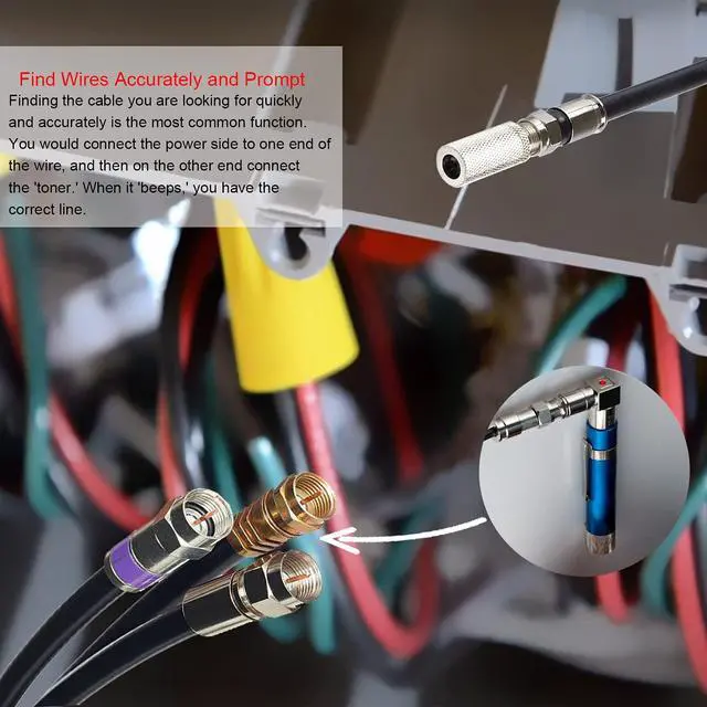 Alt view image 7 of 7 - Pocket Continuity Tester(Tracer) and Toner, with Light&Buzzer, Voltage Toner and Barrel Connector Bundle for Testing Coax Cable, RG6, RG59, CATV