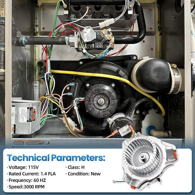 Alt view image 3 of 7 - HC21ZE122A, J238-112-11202 Furnace Draft Inducer Motor Kit Compatible with Carrier, Bryant, Payne, and Day & Night Models 326634-401, 347822-763 Exhaust Venter Motor, with Mounting Bracket