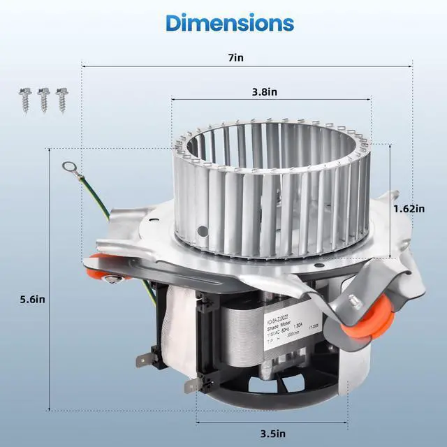 Alt view image 7 of 7 - HC21ZE122A, J238-112-11202 Furnace Draft Inducer Motor Kit Compatible with Carrier, Bryant, Payne, and Day & Night Models 326634-401, 347822-763 Exhaust Venter Motor, with Mounting Bracket