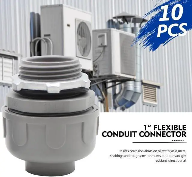 Alt view image 3 of 6 - FNMC-B Liquid Tight Connector 1 Inch UL Listed PVC Flexible Conduit Connector,Electrical Conduit Fittings for Indoor and Outdoor Electrical Conduit Links(1"-10PCS)