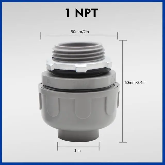 Alt view image 6 of 6 - FNMC-B Liquid Tight Connector 1 Inch UL Listed PVC Flexible Conduit Connector,Electrical Conduit Fittings for Indoor and Outdoor Electrical Conduit Links(1"-10PCS)