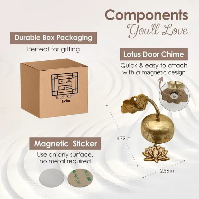 Alt view image 3 of 7 - Solid Brass Shopkeepers Bell for Door Opening Handmade in Korea Bells for Door & Business Entrance Home Decor Housewarming Gift
