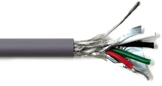 Main image of 4C 16AWG AMESB Shielded Cable Wire (UL2464) - Flexible Str TC, PVC Ins, OS+Drain+TC BRD, PVC JKT for CNC Machine, Stepper Motor, VFD Spindle (Gray 25FT)