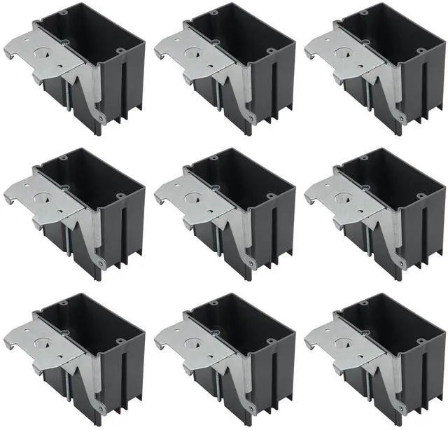 Main image of One Gang Adjustable Outlet Boxes,21 Cubic Inches Adjustment Screw to Adjust The Box Depth,Grey Outlet Box with ETL Listed(9 Pack).