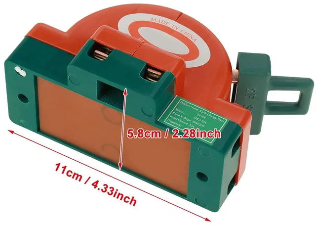 Alt view image 4 of 7 - 2 Way Manual Transfer Switch, 2pcs 32A AC 220V 2 Pole Double Throw Knife Safety Disconnect Switch