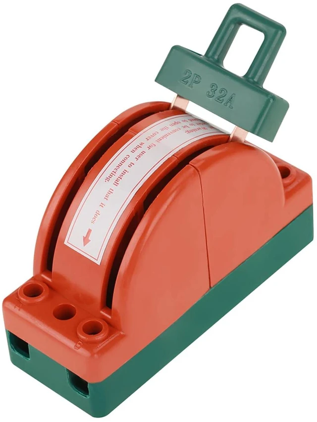 Alt view image 5 of 7 - 2 Way Manual Transfer Switch, 2pcs 32A AC 220V 2 Pole Double Throw Knife Safety Disconnect Switch