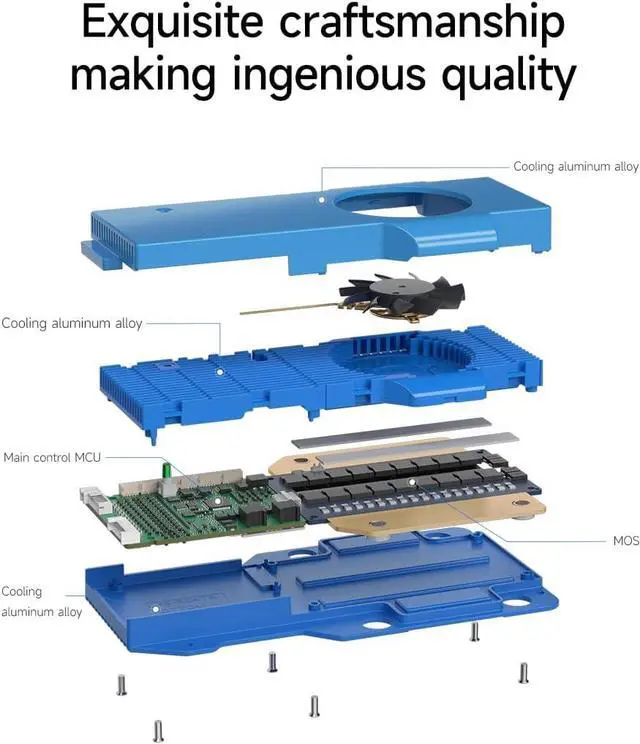 Alt view image 3 of 6 - DALY BMS 300A 8S - 17S Built in Bluetooth 1A Active Cell Balancing RS485 CAN for 24V - 60V LiFePO4/Li - ion/LTO Battery Packs Perfect for Golf Cart, Home Energy System, E - Bike