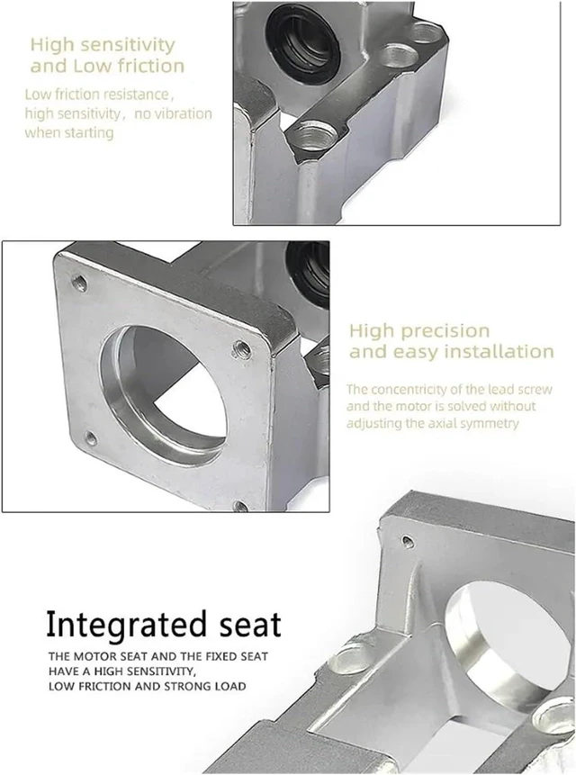 Alt view image 4 of 7 - Stepping Servo Motor Seat Screw Support Seat Bearing HM12-57 HM12-60 Motor Fixed Seat Integrated Bracket Support NEMA23 NEMA 24 (Color : 1pc HM12-60, Size : C5 Angular Contact)