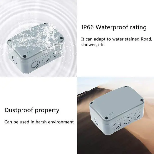 Alt view image 3 of 6 - Nineleaf 6PK Outdoor Junction Box ABS Plastic Dustproof IP66 Waterproof Universal Electrical Boxes Project Enclosure Grey 4 7/8" 3 1/4" 2 1/4" inch (125x86x62mm) fit 20mm Cable Gland for Outdoor Use