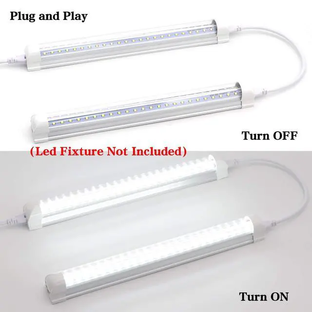 Alt view image 5 of 7 - 6FT (70-55/64") T5 T8 Tube Light Fixture LED Linkable Cord, Double end Connector Cable, Power Extension Wire for LED Integrated Single Fixture, Shop light, Garage Light, Under Cabinet Light, Pack of 4
