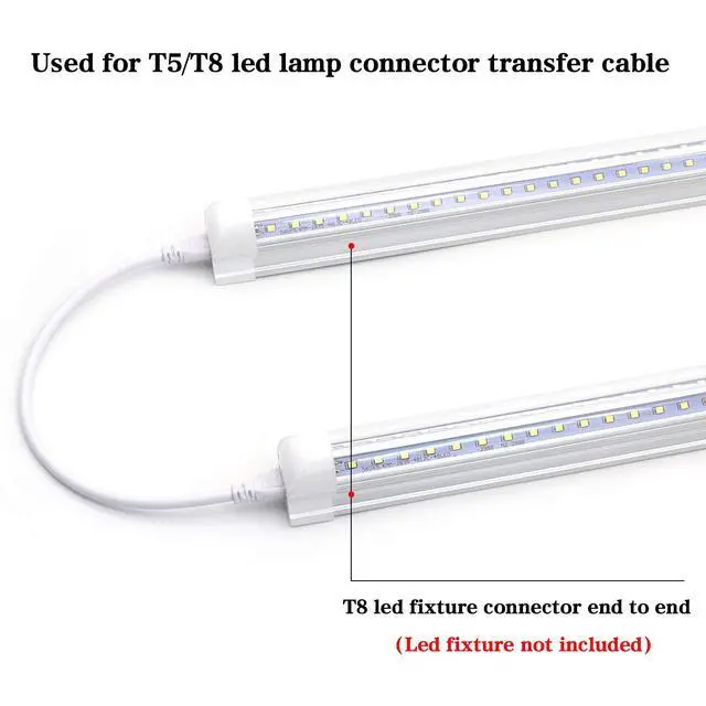 Alt view image 4 of 7 - 6FT (70-55/64") T5 T8 Tube Light Fixture LED Linkable Cord, Double end Connector Cable, Power Extension Wire for LED Integrated Single Fixture, Shop light, Garage Light, Under Cabinet Light, Pack of 4